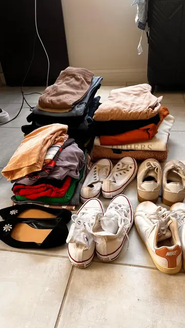 Donated clothes and shoes sorted for the Christmas Eve drive