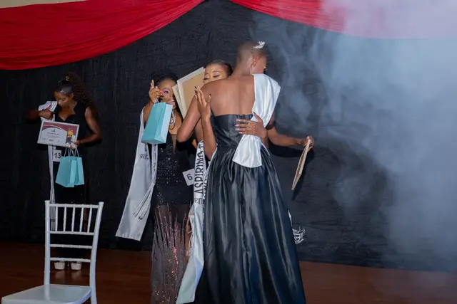 A contestant on stage during the Miss Sekgosese pageant